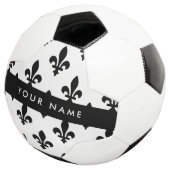 Fleur de Lis, Noir sur Blanc, Noir, Votre Nom (3/4)
