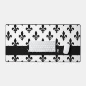 Fleur de Lis, Noir sur Blanc, Noir, Votre Nom (Clavier et souris)