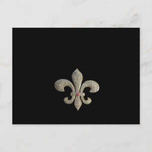 Fleur de lis NOLA Bride Bling Briefkaart