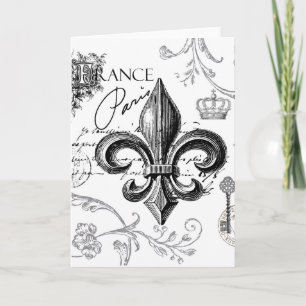 Fleur de Lis notecard Kaart
