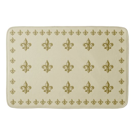 Fleur de Lis Off wit geel goud Badmat (Voorkant)