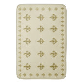Fleur de Lis Off wit geel goud Badmat (Voorkant Verticaal)