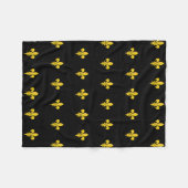 Fleur de Lis op Black Blanket Fleece Deken (Voorkant (Horizontaal))