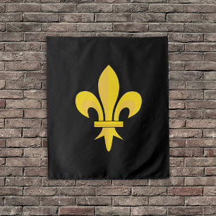 Fleur de Lis op Black Tapestry Wandkleed