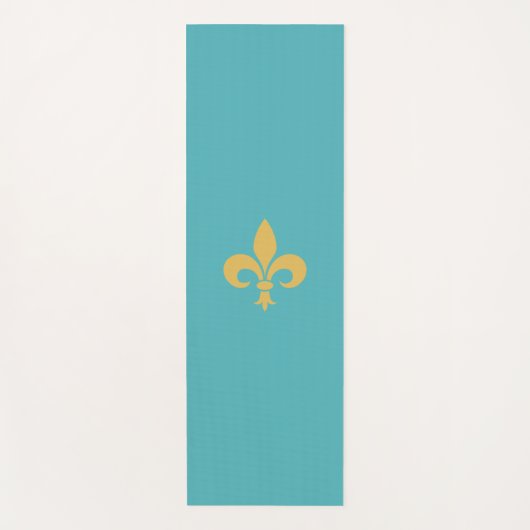  Fleur de Lis op Blauwgroen Turquoise Yogamat (Voorkant)