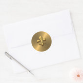 Fleur de Lis op gouden achtergrond Ronde Sticker (Envelop)