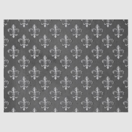 Fleur De Lis op grijze ontkoppeling Tissuepapier (Voorkant)