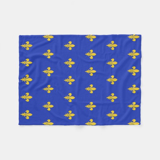 Fleur de Lis op Royal Blue Blanket Fleece Deken (Voorkant (Horizontaal))
