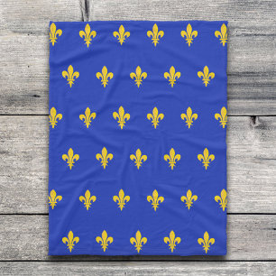 Fleur de Lis op Royal Blue Blanket Fleece Deken