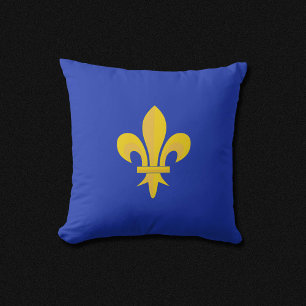 Fleur de Lis op Royal Blue Pillow Kussen