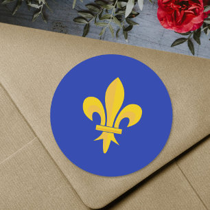 Fleur de Lis op Royal Blue Sticker