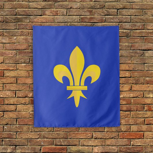 Fleur de Lis op Royal Blue Tapestry Wandkleed