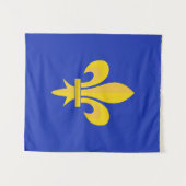Fleur de Lis op Royal Blue Tapestry Wandkleed (Voorkant (horizontaal))