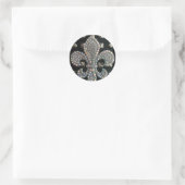 FLEUR DE LIS OP STUDS HARD ROCK PRINT RONDE STICKER (Tas)