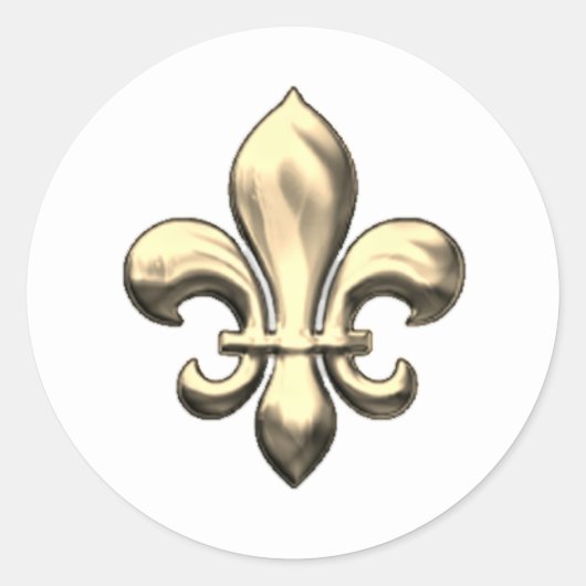 Fleur de Lis op veranderbare achtergrond Ronde Sticker (Voorkant)