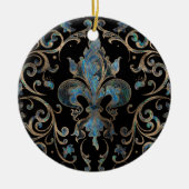 Fleur-de-lis ornament Abalone Shell en Gold (Voorkant)