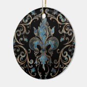 Fleur-de-lis ornament Abalone Shell en Gold (Links)