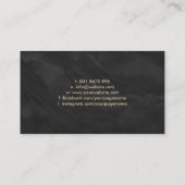 Fleur-de-lis Ornament Black Marble and gold Visitekaartje (Achterkant)