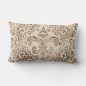 Fleur-de-lis Ornament - pastelgoud Kussen (Achterkant)