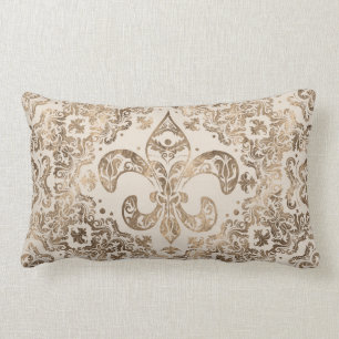 Fleur-de-lis Ornament - pastelgoud Kussen