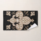 Fleur de lis ornement de luxe en perles et or (Serviette à main)