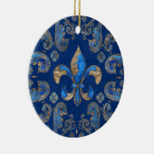 Fleur de lis ornement de luxe - marbre bleu (Droite)
