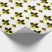 Fleur de lis Overlay French New Orleans Symbol Cadeaupapier (Hoek)