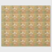 Fleur de Lis Pastel White Cadeaupapier (Vlak)