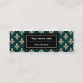 Fleur de Lis Patroon, Frans, Koninklijk, Crème, Gr Mini Visitekaartje (Achterkant)