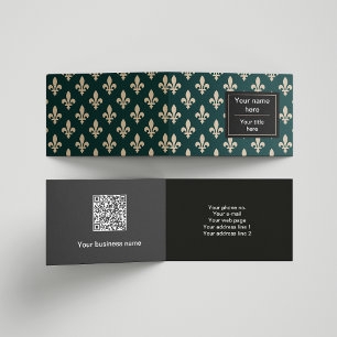 Fleur de Lis Patroon, Frans, Koninklijk, Crème, Gr Visitekaartjes