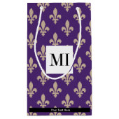 Fleur de Lis-patroon, Frans, Koninklijk, Crème, Pa Klein Cadeauzakje (Achterkant)