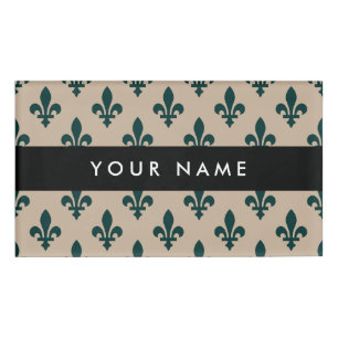 Fleur de Lis Patroon, Frans, Koninklijk, Groen Naambadge