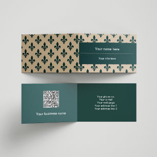 Fleur de Lis Patroon, Frans, Koninklijk, Groen Visitekaartjes
