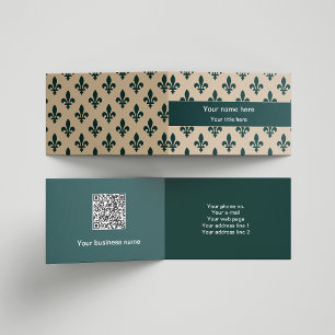 Fleur de Lis Patroon, Frans, Koninklijk, Groen Visitekaartjes