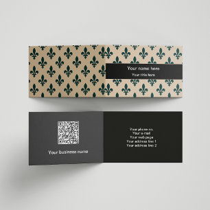 Fleur de Lis Patroon, Frans, Koninklijk, Groen Visitekaartjes