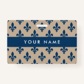 Fleur de Lis Patroon, Frans, Koninklijk, Marine Bl Badge (Voorkant)