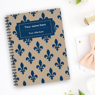 Fleur de Lis Patroon, Frans, Koninklijk, Marine Bl Notitieboek