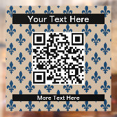 Fleur de Lis Patroon, Frans, Koninklijk, Marine Bl Raamsticker (Vel 2)