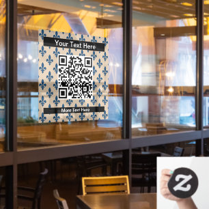 Fleur de Lis Patroon, Frans, Koninklijk, Marine Bl Raamsticker