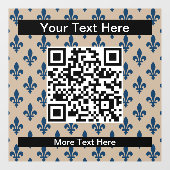 Fleur de Lis Patroon, Frans, Koninklijk, Marine Bl Raamsticker (Vel)