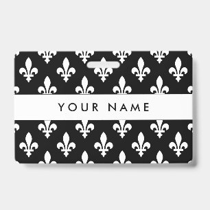 Fleur de Lis Patroon, Frans, Koninklijk, Wit Badge