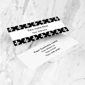 Fleur de Lis Patroon, Frans, Koninklijk, Wit Mini Visitekaartje