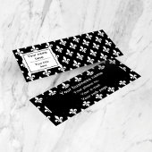 Fleur de Lis Patroon, Frans, Koninklijk, Wit Mini Visitekaartje