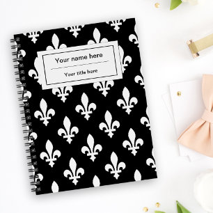 Fleur de Lis Patroon, Frans, Koninklijk, Wit Notitieboek