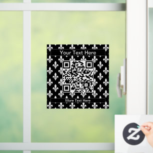 Fleur de Lis Patroon, Frans, Koninklijk, Wit Raamsticker