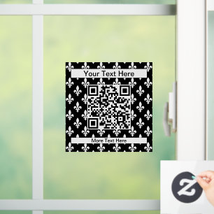 Fleur de Lis Patroon, Frans, Koninklijk, Wit Raamsticker