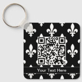 Fleur de Lis Patroon, Frans, Koninklijk, Wit Sleutelhanger (Voorkant)