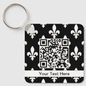 Fleur de Lis Patroon, Frans, Koninklijk, Wit Sleutelhanger (Voorkant)