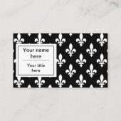 Fleur de Lis Patroon, Frans, Koninklijk, Wit Visitekaartje (Achterkant)