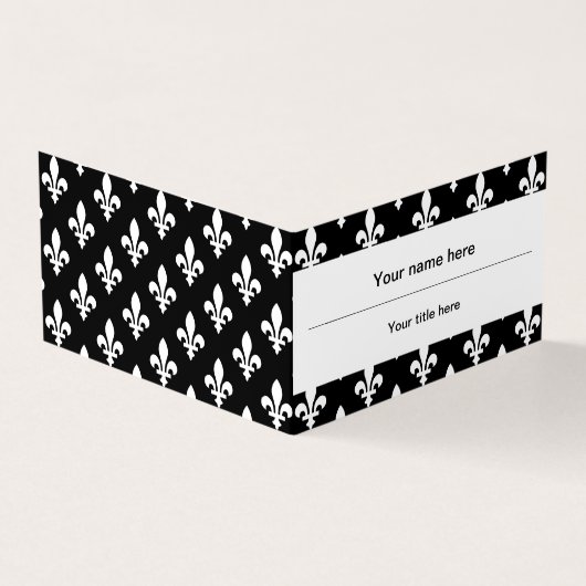 Fleur de Lis Patroon, Frans, Koninklijk, Wit Visitekaartjes (Buitenkant)